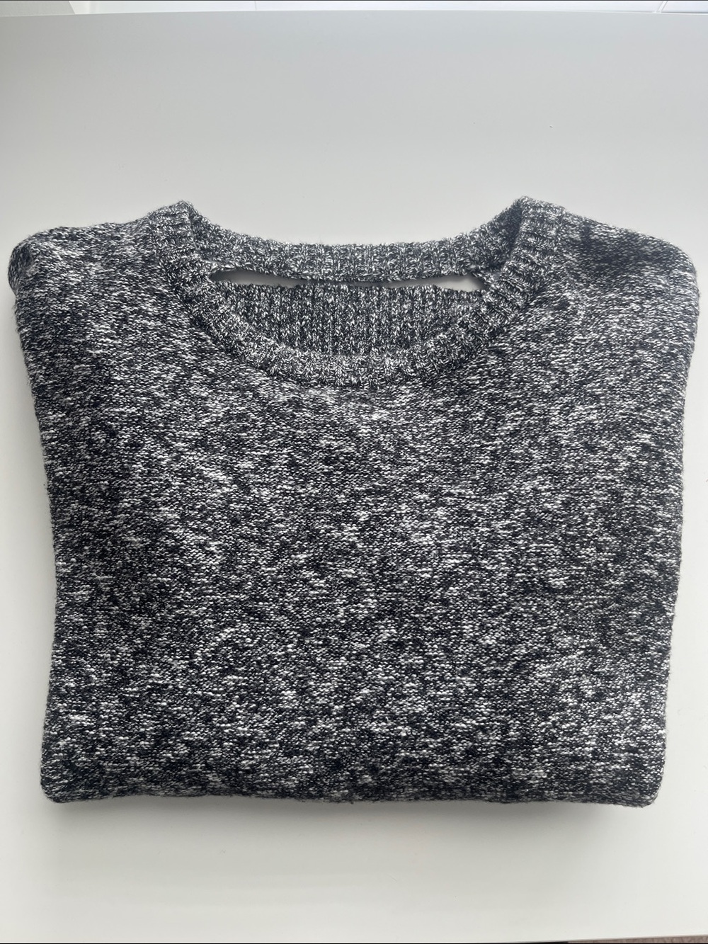 American Eagle Outfitters Women's Marled Charcoal Crewneck Sweater
